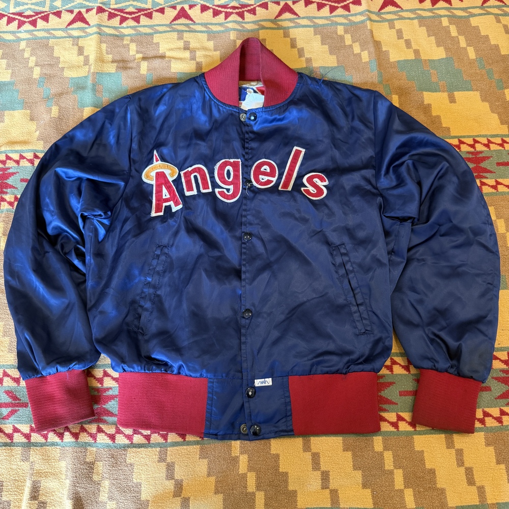 Vintage Angels Satin Baseball Jacket Size M Shain 80s RARE